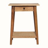 Seeley Cane Bedside Table with 1 Drawer, Small - Natural Bedside Tables - Bokel Home