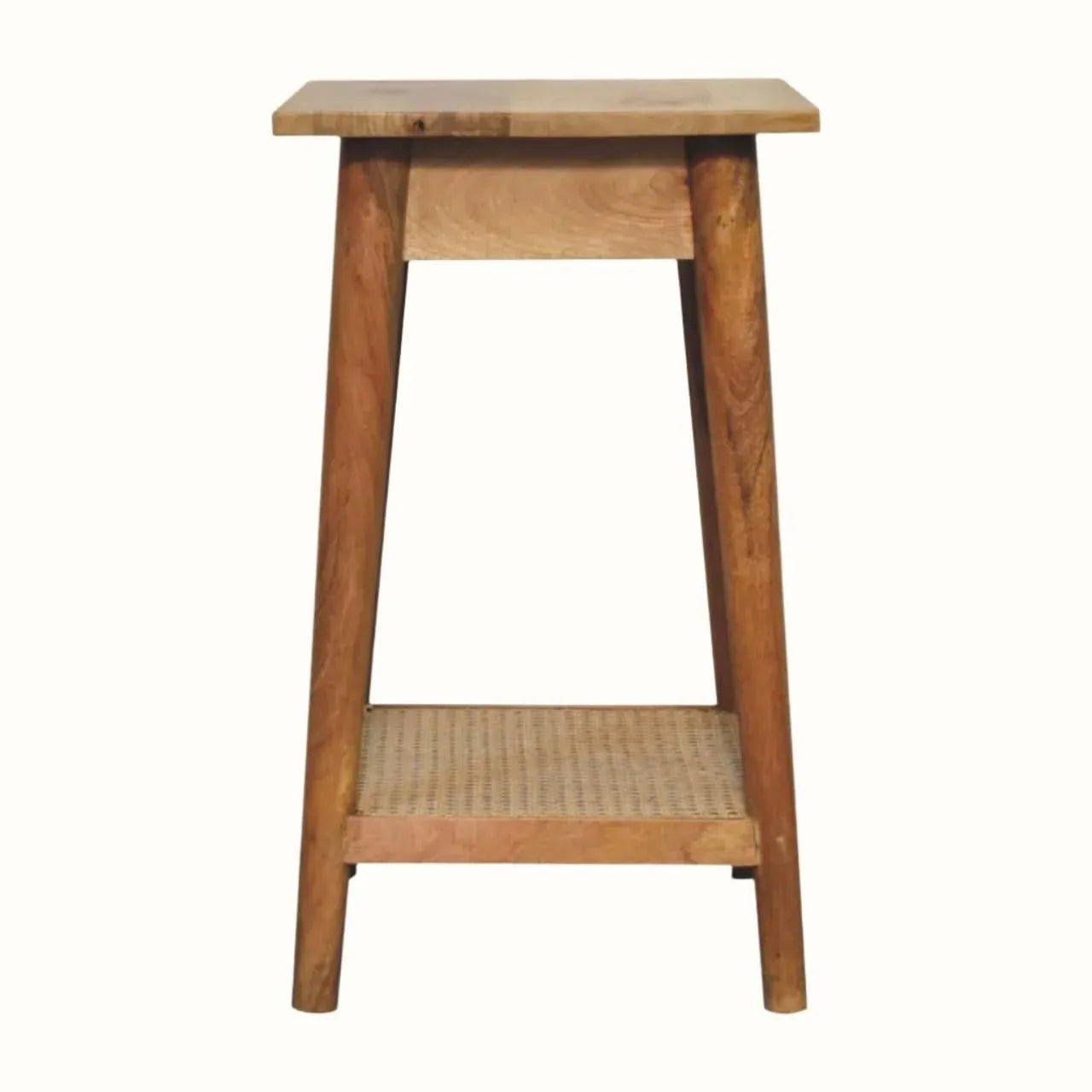 Seeley Cane Bedside Table with 1 Drawer, Small - Natural Bedside Tables - Bokel Home