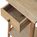 Seeley Cane Bedside Table with 1 Drawer, Small - Natural Bedside Tables - Bokel Home