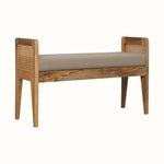 Seeley Cane Bench - Natural Linen/Natural Bench - Bokel Home