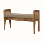 Seeley Cane Bench - Natural Linen/Natural Bench - Bokel Home