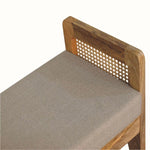 Seeley Cane Bench - Natural Linen/Natural Bench - Bokel Home