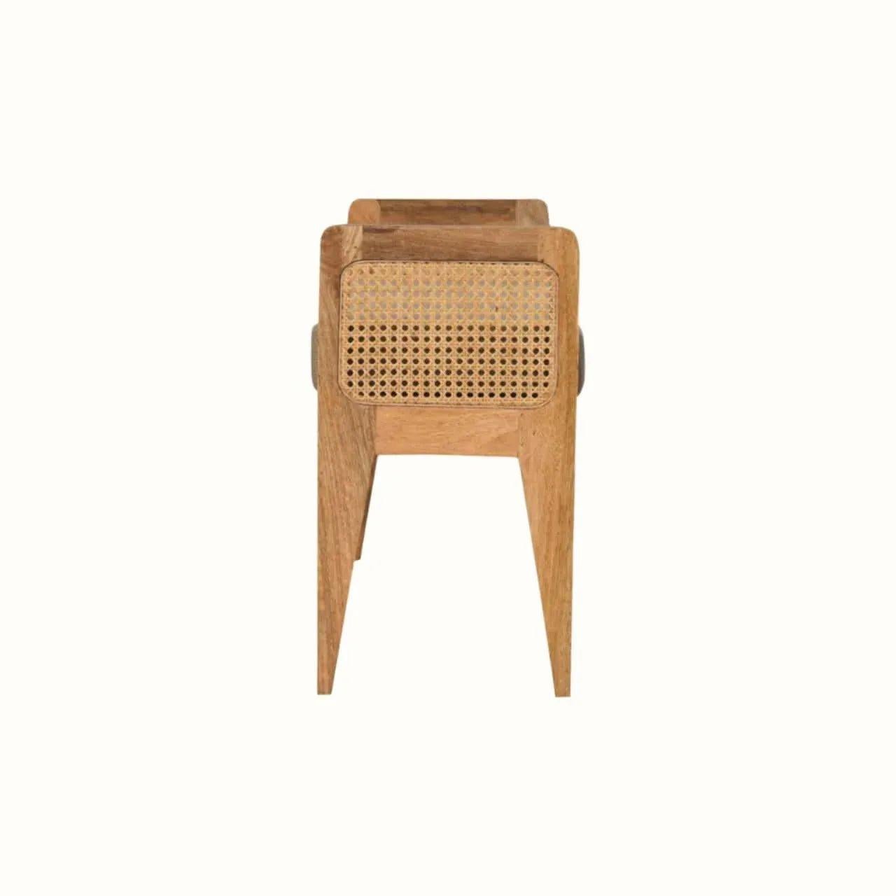 Seeley Cane Bench - Natural Linen/Natural Bench - Bokel Home