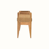 Seeley Cane Bench - Natural Linen/Natural Bench - Bokel Home