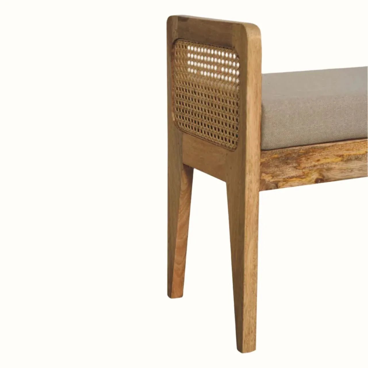 Seeley Cane Bench - Natural Linen/Natural Bench - Bokel Home