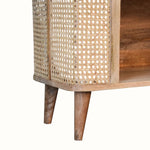 Seeley Cane Open Cabinet, 2 Shelves - Natural Cabinets & Sideboards - Bokel Home