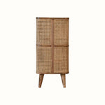 Seeley Cane Open Cabinet, 2 Shelves - Natural Cabinets & Sideboards - Bokel Home