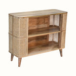 Seeley Cane Open Cabinet, 2 Shelves - Natural Cabinets & Sideboards - Bokel Home
