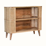 Seeley Cane Open Cabinet, 2 Shelves - Natural Cabinets & Sideboards - Bokel Home