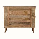 Seeley Cane Open Cabinet, 2 Shelves - Natural Cabinets & Sideboards - Bokel Home