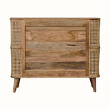 Seeley Cane Open Cabinet, 2 Shelves - Natural Cabinets & Sideboards - Bokel Home