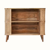 Seeley Cane Open Cabinet, 2 Shelves - Natural Cabinets & Sideboards - Bokel Home