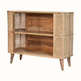 Seeley Cane Open Cabinet, 2 Shelves - Natural Cabinets & Sideboards - Bokel Home