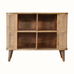 Seeley Cane Open Cabinet, 4 Shelves - Natural Cabinets & Sideboards - Bokel Home