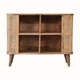 Seeley Cane Open Cabinet, 4 Shelves - Natural Cabinets & Sideboards - Bokel Home