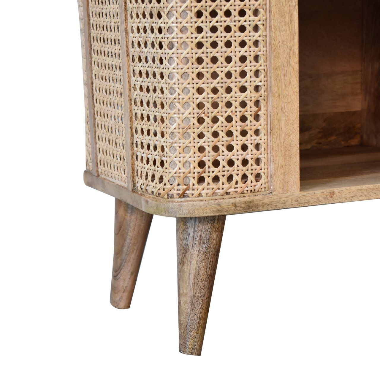 Seeley Cane Open Cabinet, 4 Shelves - Natural Cabinets & Sideboards - Bokel Home