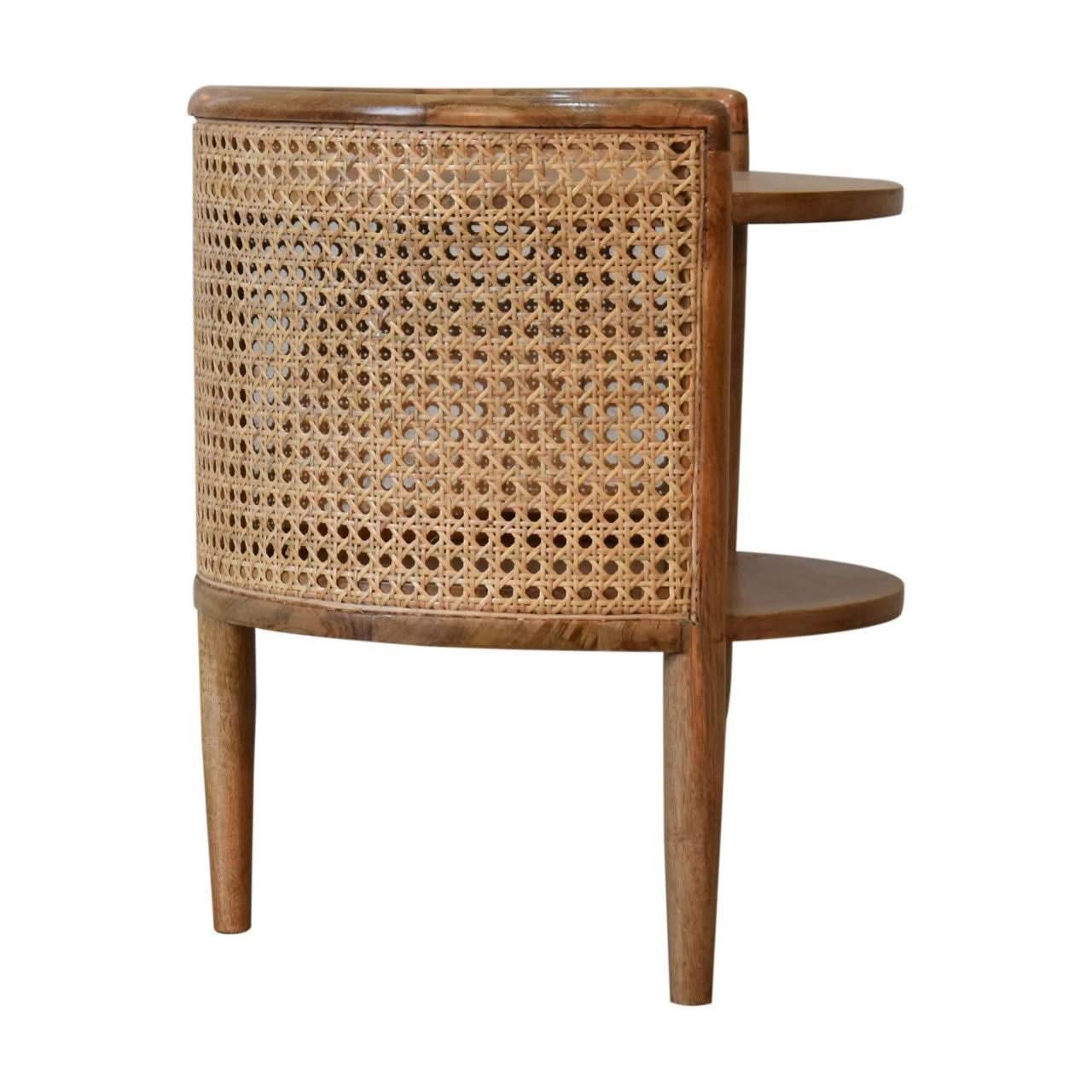 Seeley Cane Open Side Table, Small - Natural Side Tables - Bokel Home