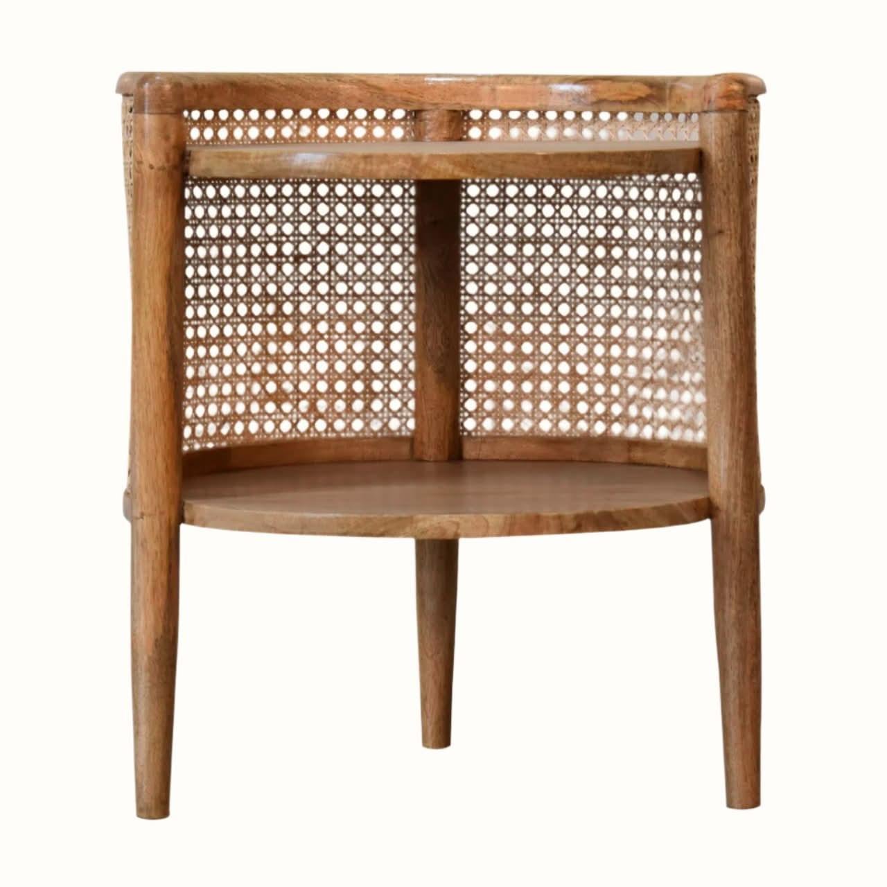 Seeley Cane Open Side Table, Small - Natural Side Tables - Bokel Home