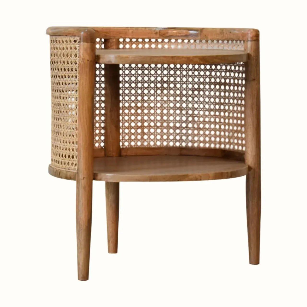 Seeley Cane Open Side Table, Small - Natural Side Tables - Bokel Home