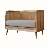 Seeley Cane Sofa - Mud Linen/Natural - Bokel Home