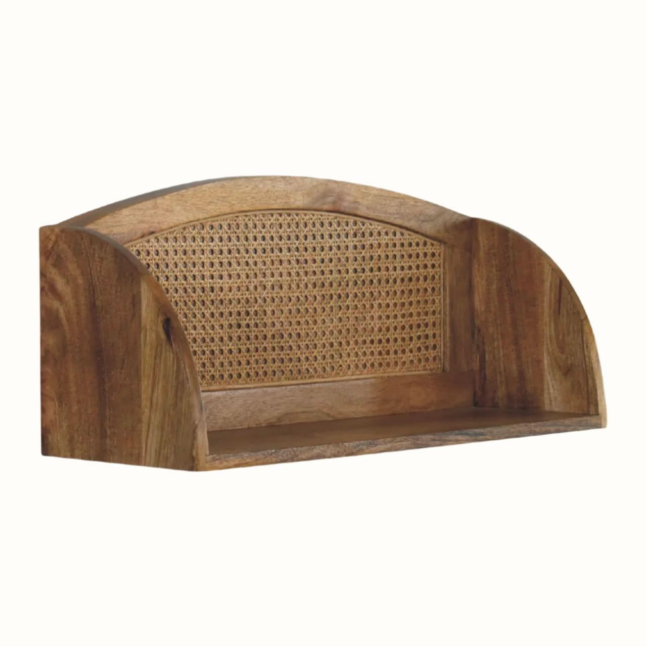 Seeley Cane Wall Mounted Shelf - Natural Shelves & Bookcases - Bokel Home