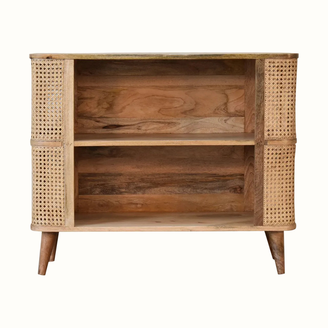 Seeley Cane Open Cabinet, 2 Shelves - Natural Cabinets & Sideboards Bokel Home