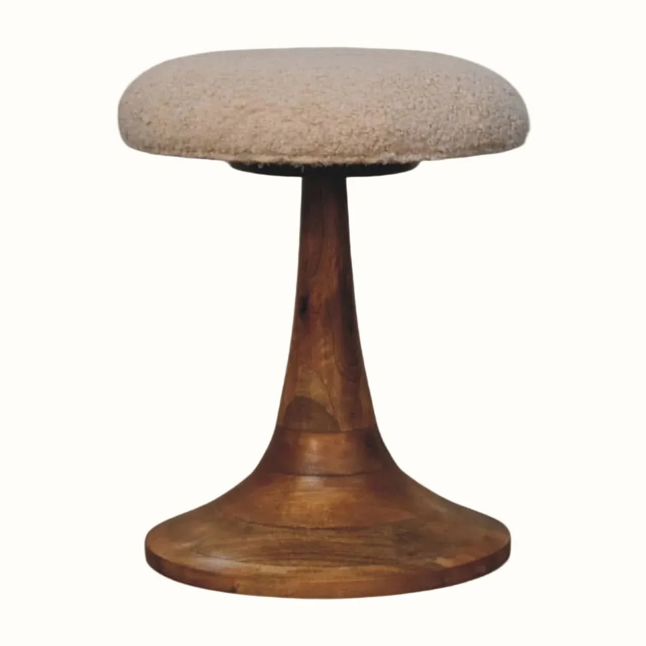 Selva Boucle Teak Accent Stool - Golden Teak Stools - Bokel Home