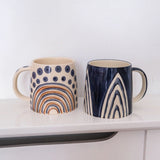 Shama Hand Painted Blue Mug Mugs - Bokel Home