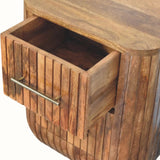 Soren Fluted Bedside Table, Medium - Golden Teak Bedside Tables - Bokel Home