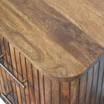 Soren Fluted Bedside Table, Medium - Golden Teak Bedside Tables - Bokel Home