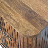 Soren Fluted Bedside Table, Medium - Golden Teak Bedside Tables - Bokel Home