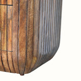 Soren Fluted Bedside Table, Medium - Golden Teak Bedside Tables - Bokel Home