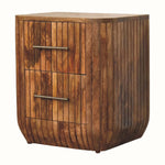 Soren Fluted Bedside Table, Medium - Golden Teak Bedside Tables - Bokel Home