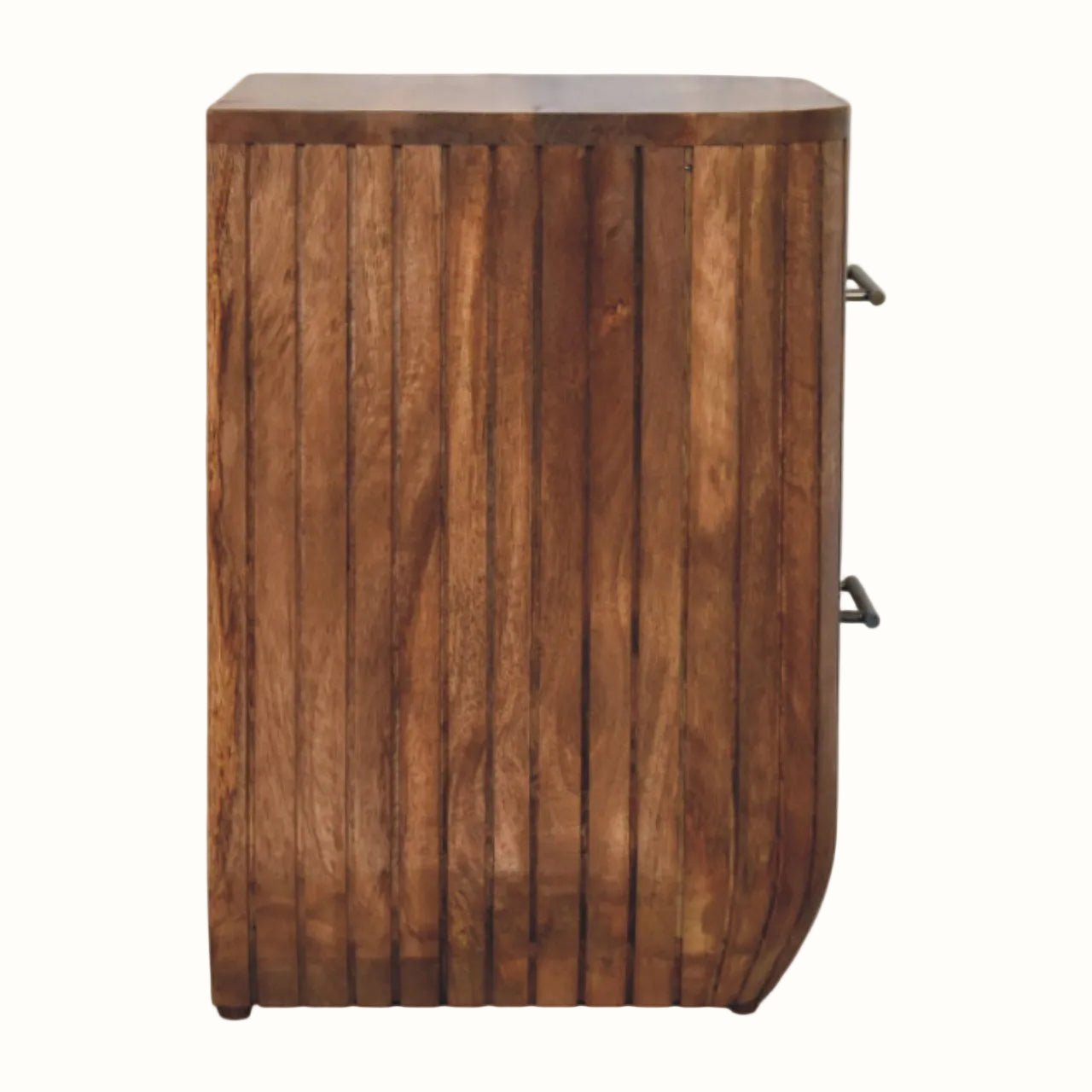 Soren Fluted Bedside Table, Medium - Golden Teak Bedside Tables - Bokel Home