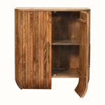 Soren Fluted Curve Cabinet, Small - Golden Teak Cabinet - Bokel Home