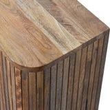 Soren Fluted Curve Cabinet, Small - Golden Teak Cabinet - Bokel Home