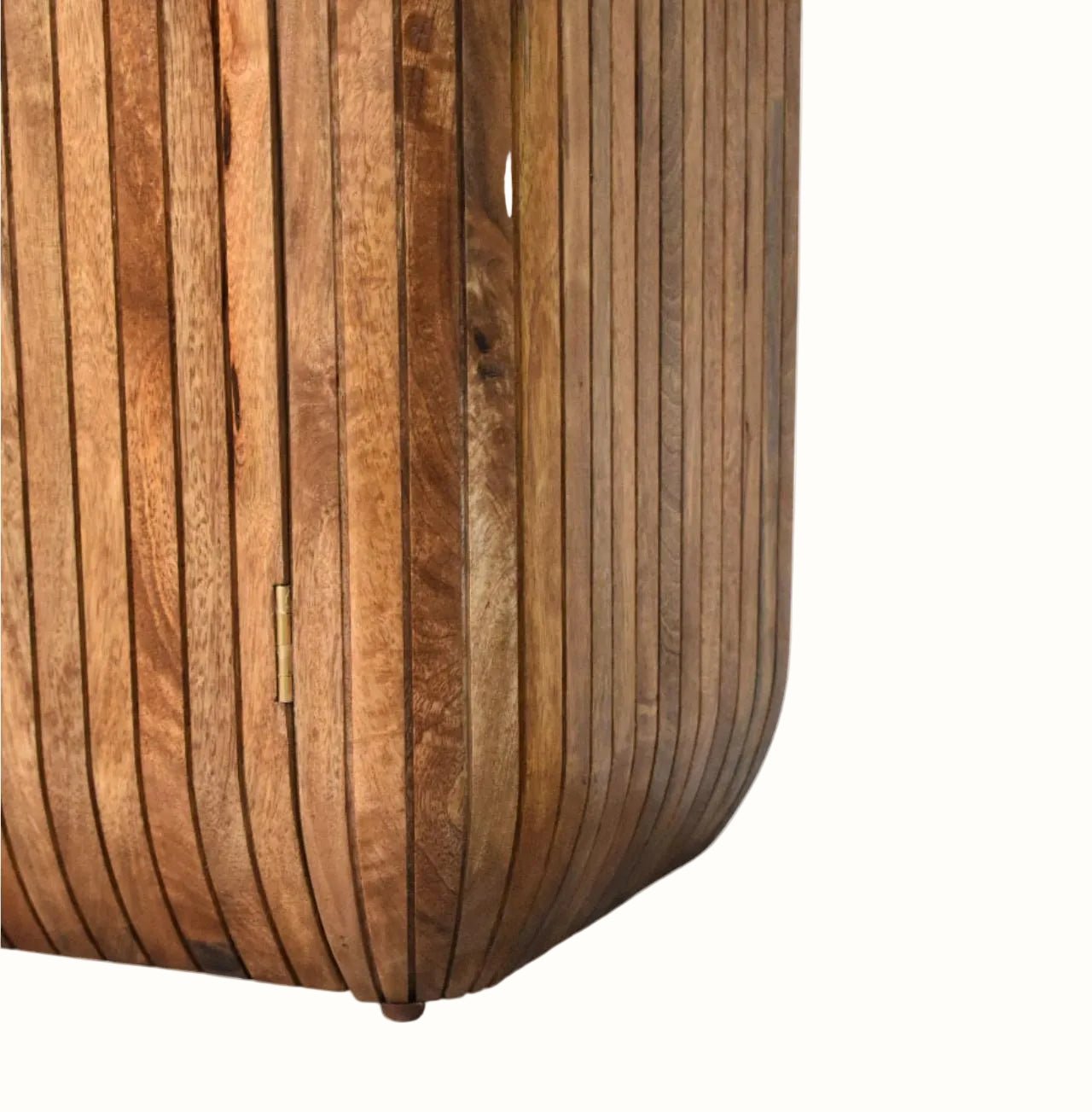 Soren Fluted Curve Cabinet, Small - Golden Teak Cabinet - Bokel Home