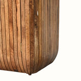 Soren Fluted Curve Cabinet, Small - Golden Teak Cabinet - Bokel Home