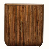 Soren Fluted Curve Cabinet, Small - Golden Teak Cabinet - Bokel Home