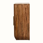Soren Fluted Curve Cabinet, Small - Golden Teak Cabinet - Bokel Home