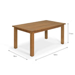 St Mawes Dining Table 6 Seater - Teak, Natural Dining Tables - Bokel Home