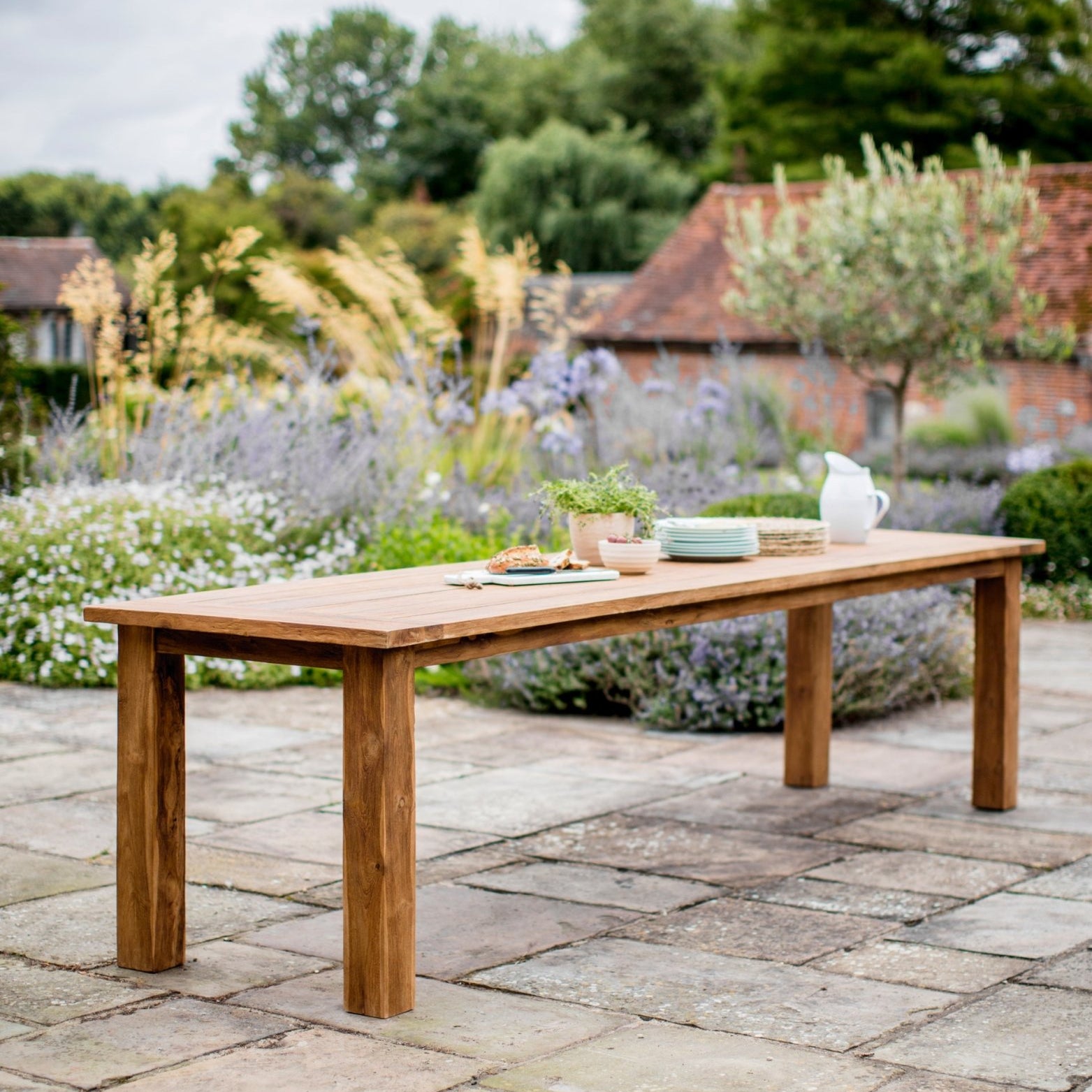 St Mawes Refectory Table 10 Seater - Teak, Natural Dining Tables - Bokel Home
