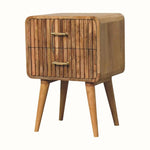 Stella 2 Drawer Bedside Table, Medium - Natural Bedside Tables - Bokel Home