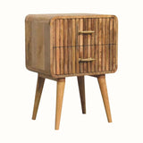 Stella 2 Drawer Bedside Table, Medium - Natural Bedside Tables - Bokel Home
