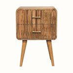 Stella 2 Drawer Bedside Table, Medium - Natural Bedside Tables - Bokel Home