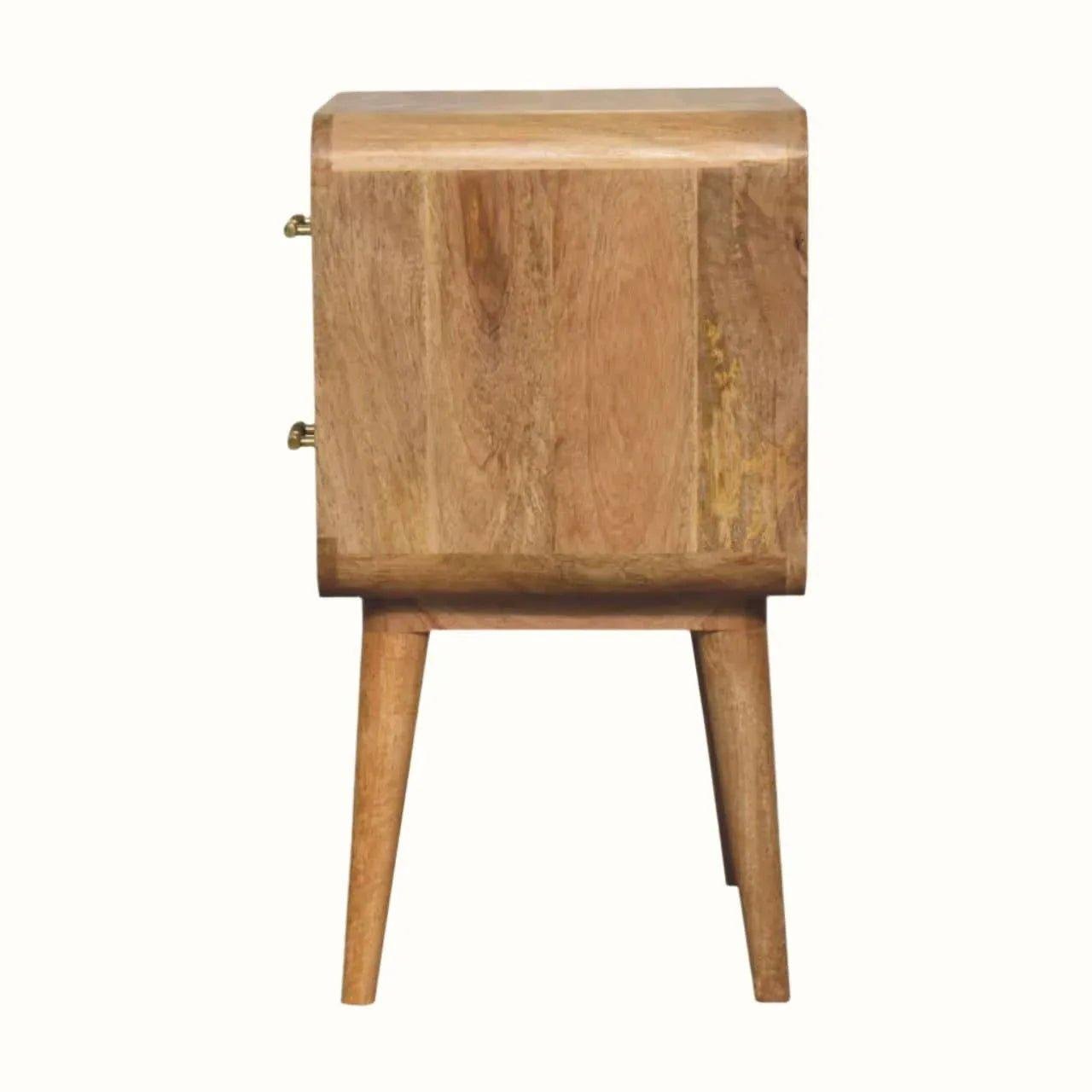 Stella 2 Drawer Bedside Table, Medium - Natural Bedside Tables - Bokel Home