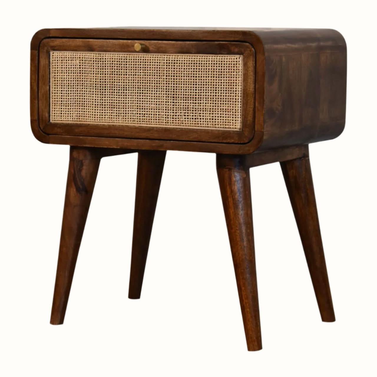 Wellner 1 Drawer Bedside Table, Medium - Chestnut Bedside Tables - Bokel Home