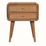 Wellner Cane Bedside Table with 2 Drawers, Medium - Natural Bedside Tables - Bokel Home