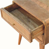 Wellner Cane Bedside Table with 2 Drawers, Medium - Natural Bedside Tables - Bokel Home