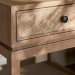 Widcombe Side Table With Drawer - Bayur Wood, Natural Bedside Tables - Bokel Home